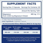 DRFOSTER Magnesium Citrate 400mg - 120 Vegan Capsules - image 2