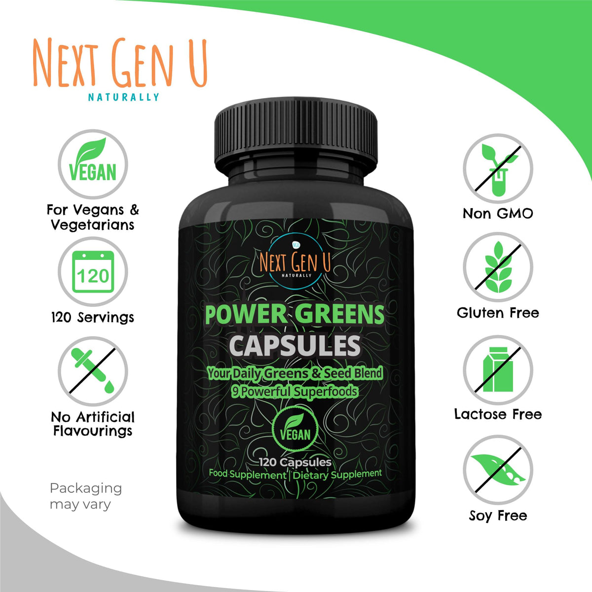 NGU Next Gen U Super Greens Immune Support - 120 Vegan Capsules - image 5