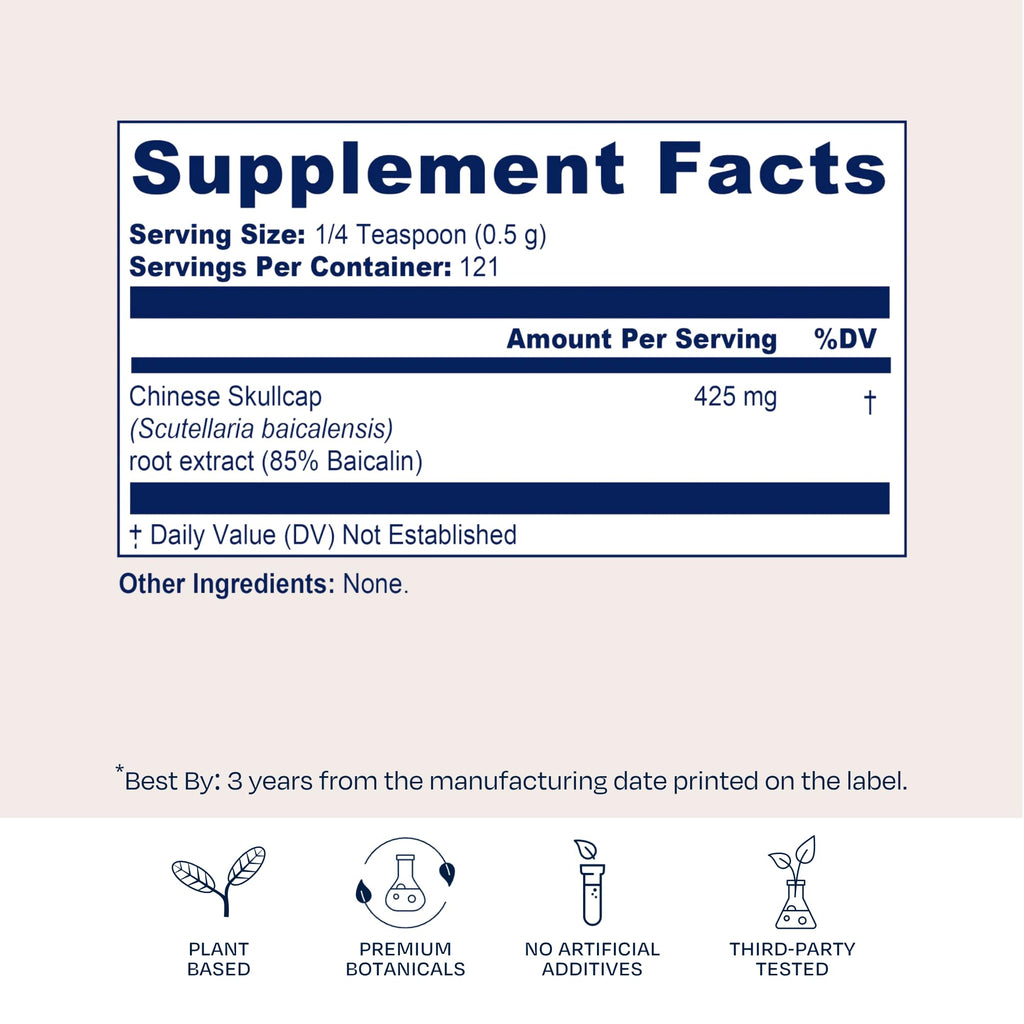 BioPure Baikalin Chinese Skullcap Root Extract Powder - 121 Servings - image 3