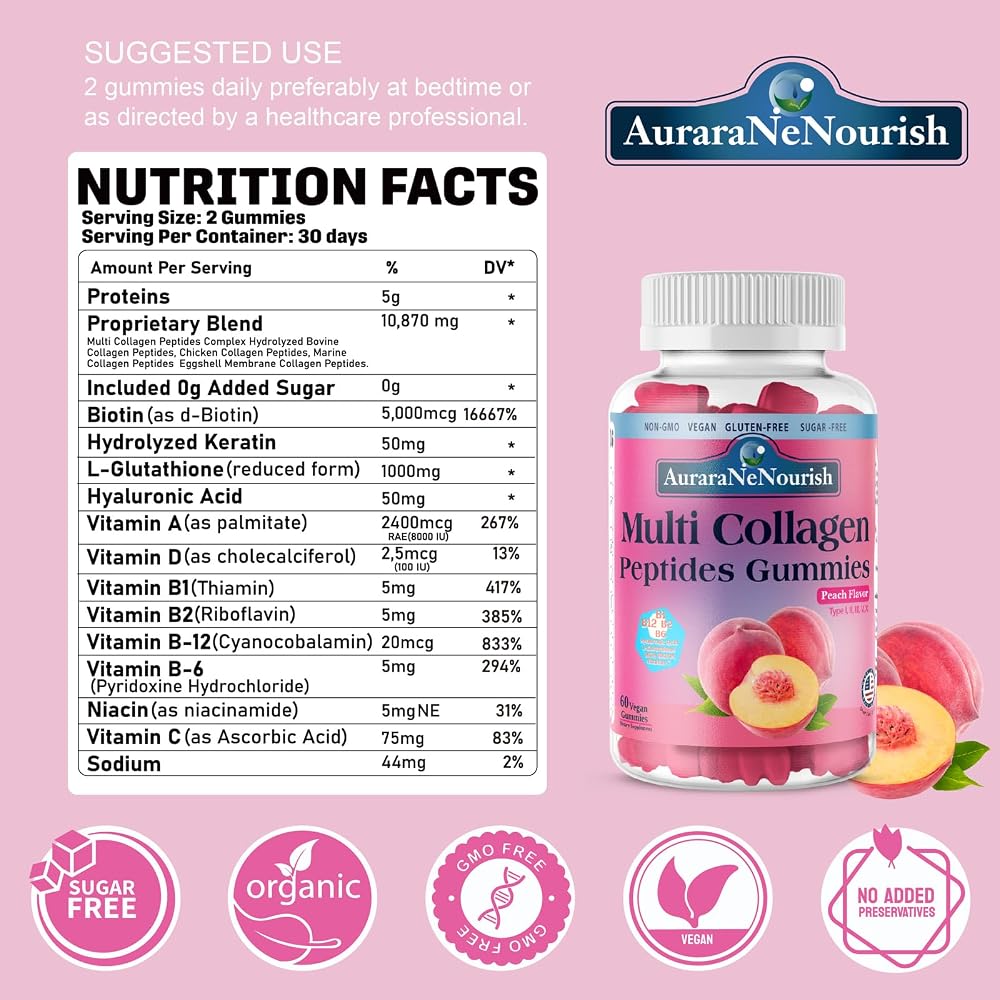 AuraraNeNourish Multi Collagen Peptides Gummies