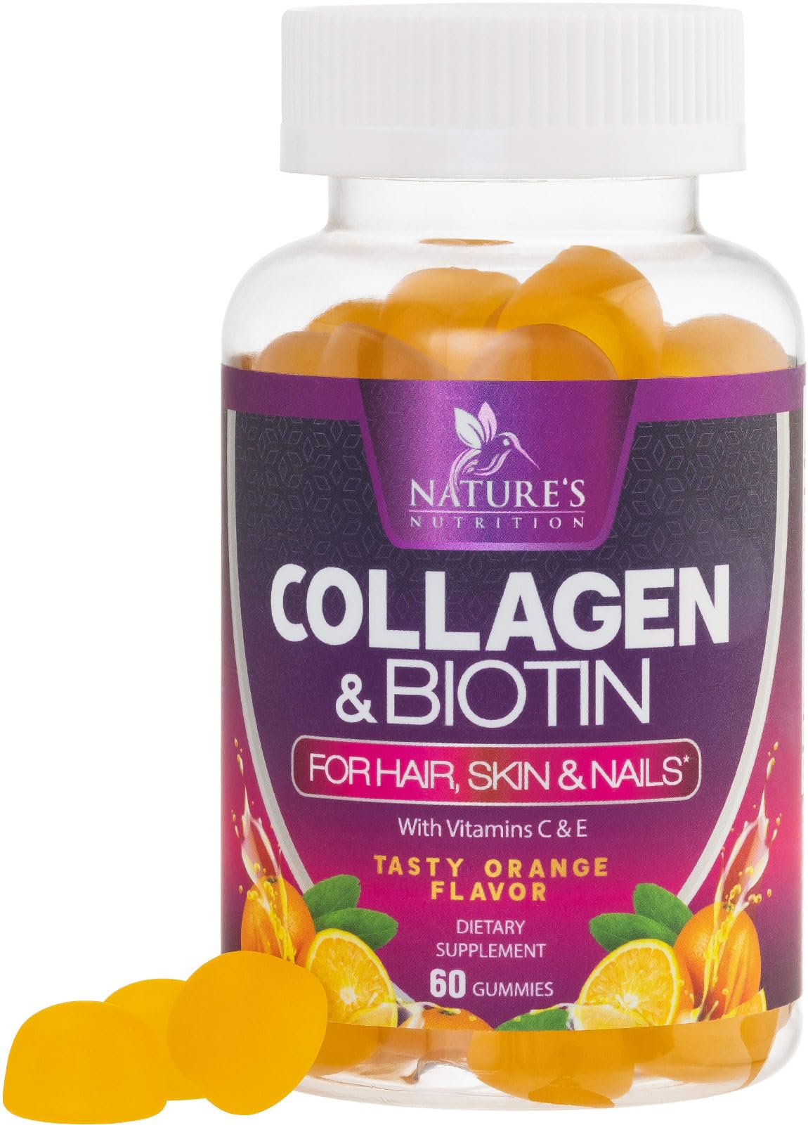 Nature's Nutrition Collagen Gummies - 2500mcg Biotin - Complete