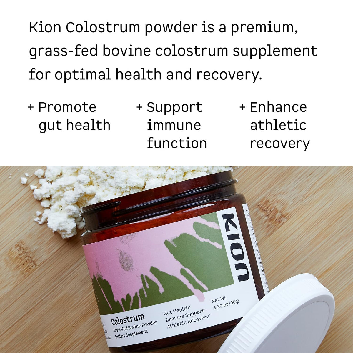 Kion Grass-Fed Bovine Colostrum Powder Gut & Immune Support - 3.39 oz - image 2