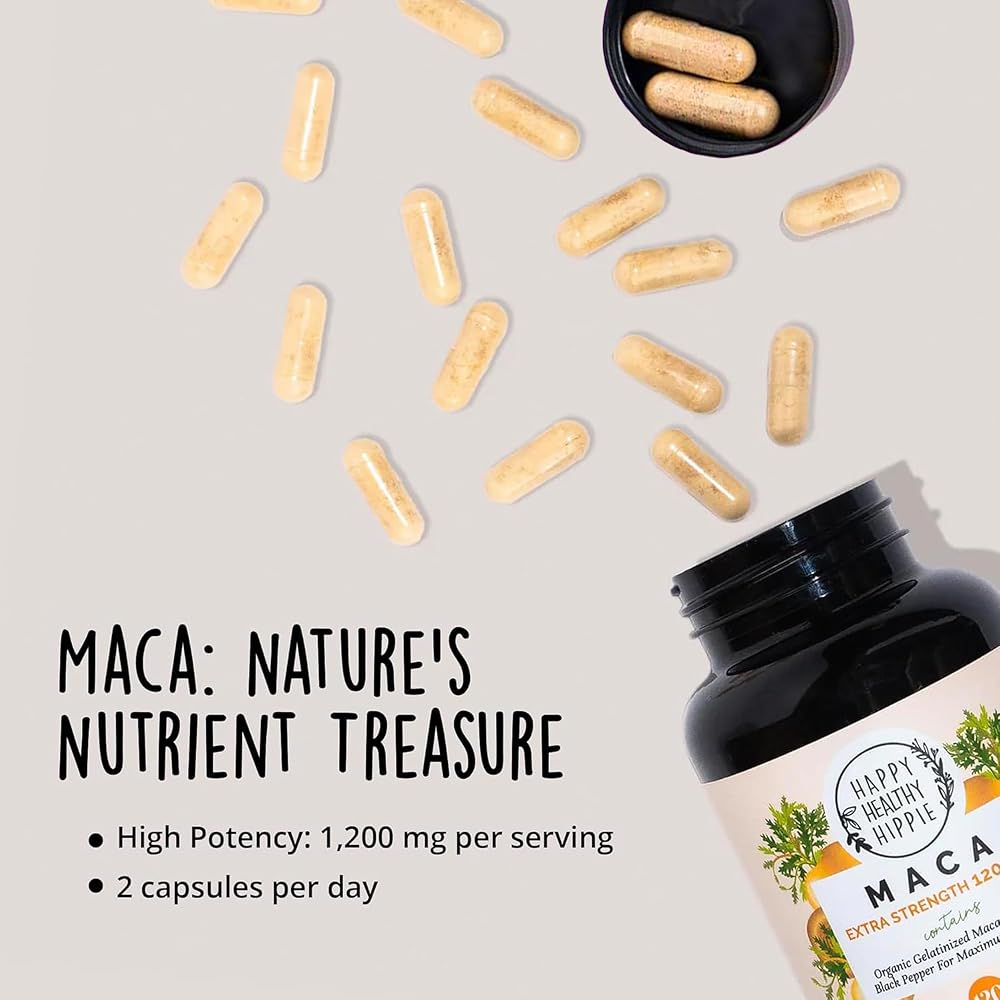 Happy Healthy Hippie Organic Maca Root Capsules 1200 mg - 120 Count - image 7