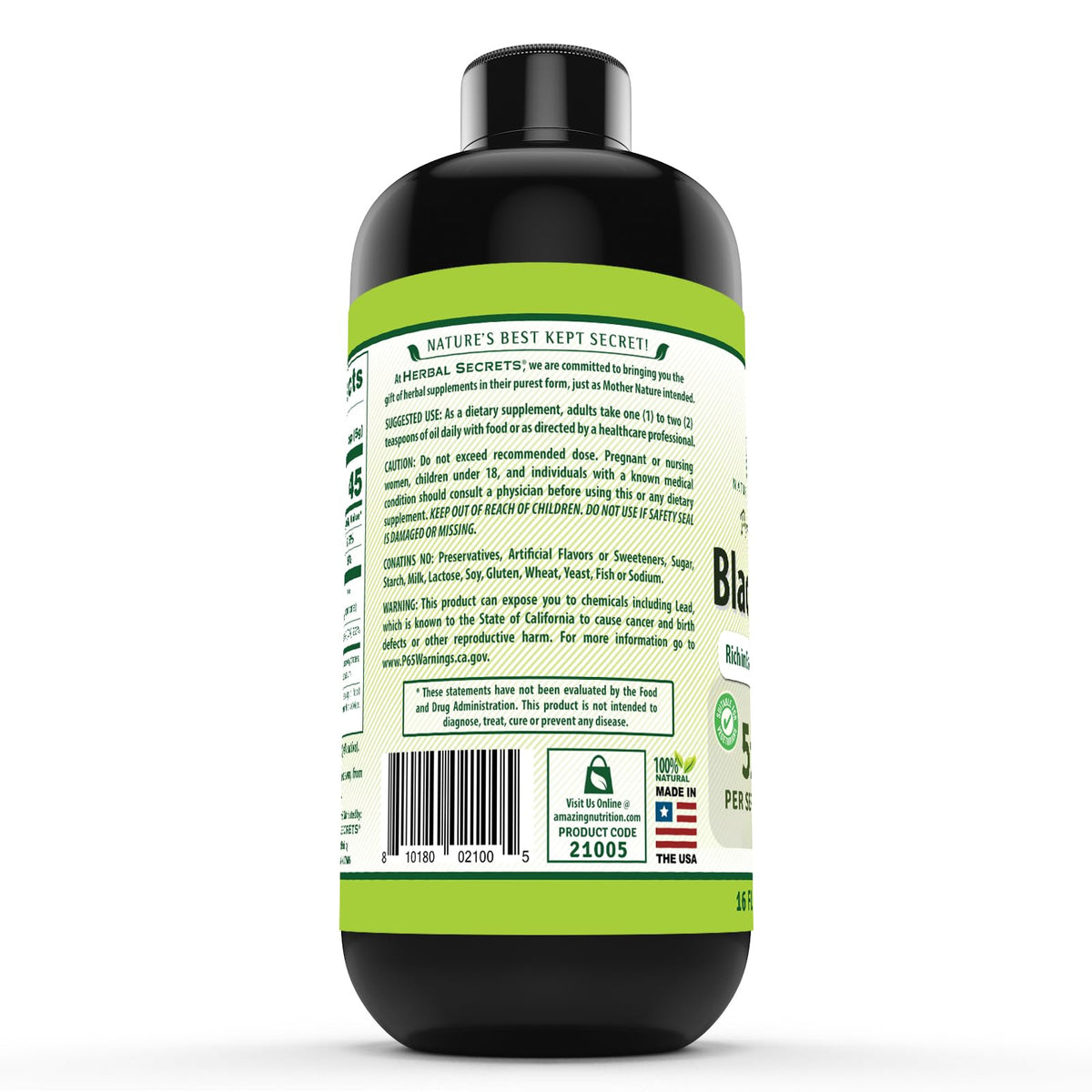Herbal Secrets Black Seed Oil Supplement - 16 oz - image 3