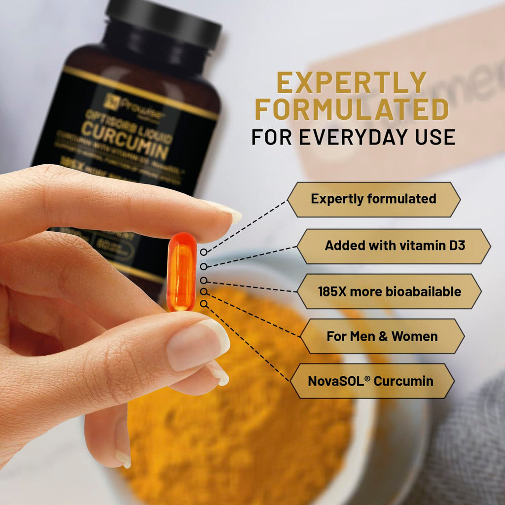PH PROWISE Optisorb Liquid Curcumin with Vitamin D3 - 60 Liqcaps - image 3