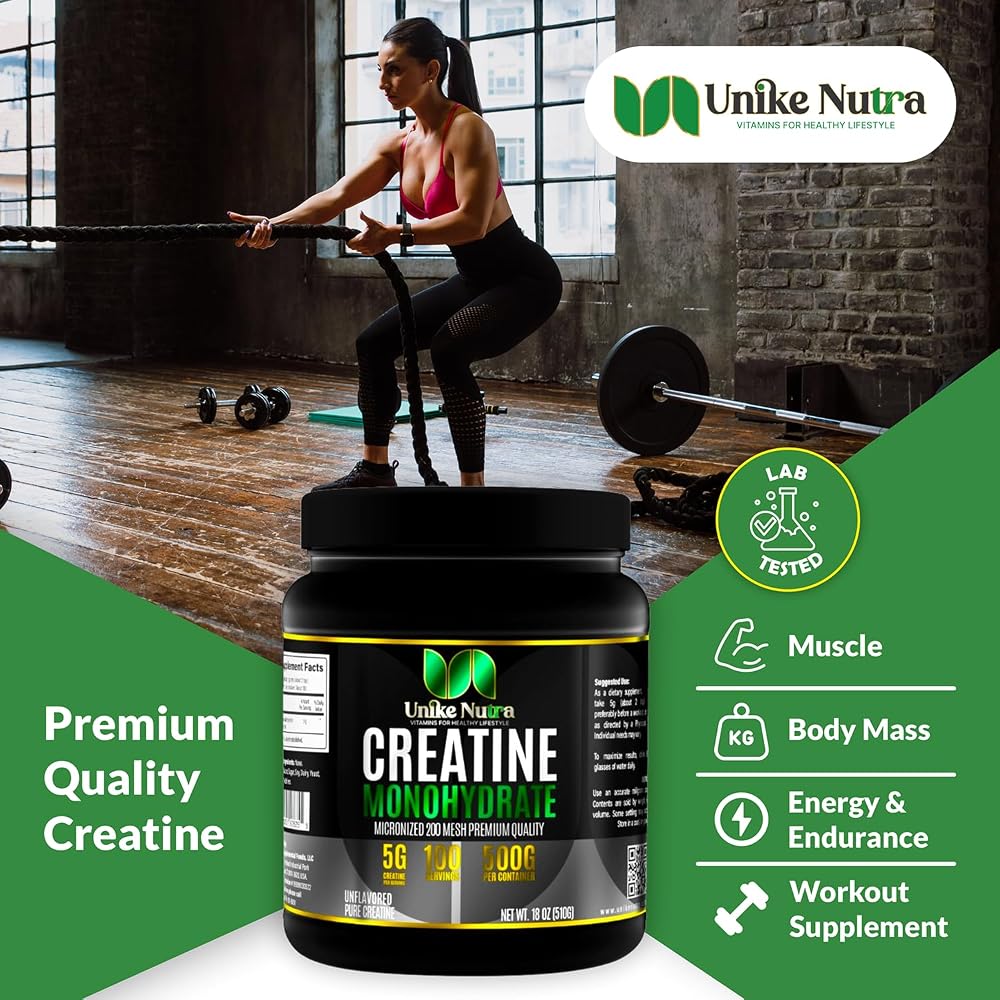 Unike Nutra Micronized Creatine Monohydrate Powder - 200 Servings - image 2