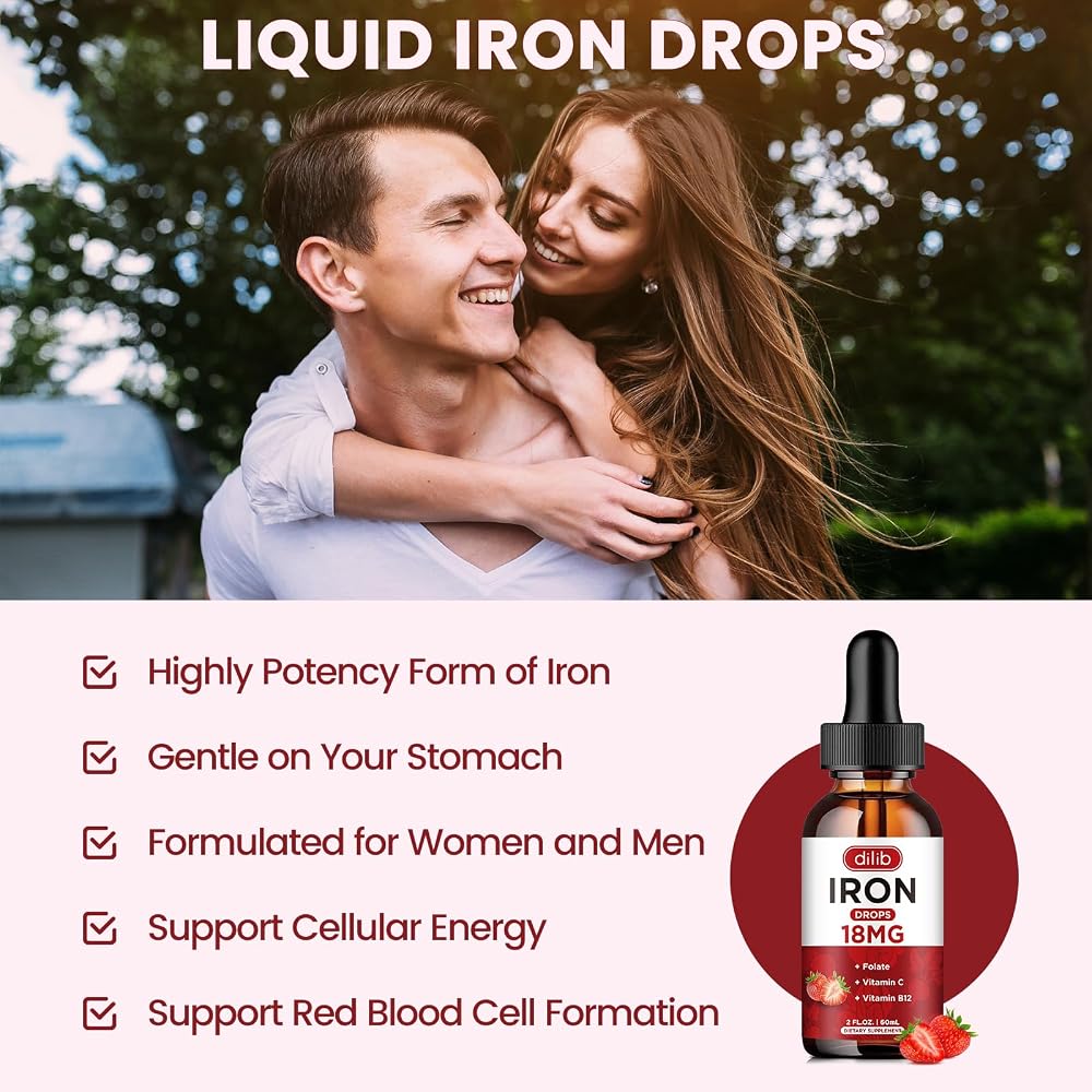 dilib Liquid Iron Supplement for Women & Men Iron Drops Iron