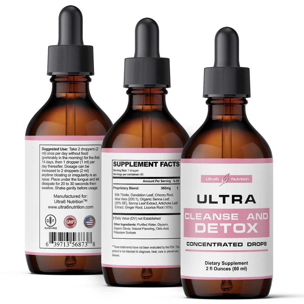Ultra6 Nutrition Liver Cleanse Detox Drops with Milk Thistle - 2 Fl Oz - image 2