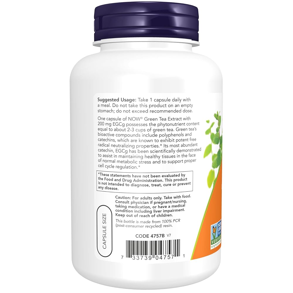 NOW Foods EGCg Green Tea Extract 400mg - 180 Vegetarian Capsules - image 3