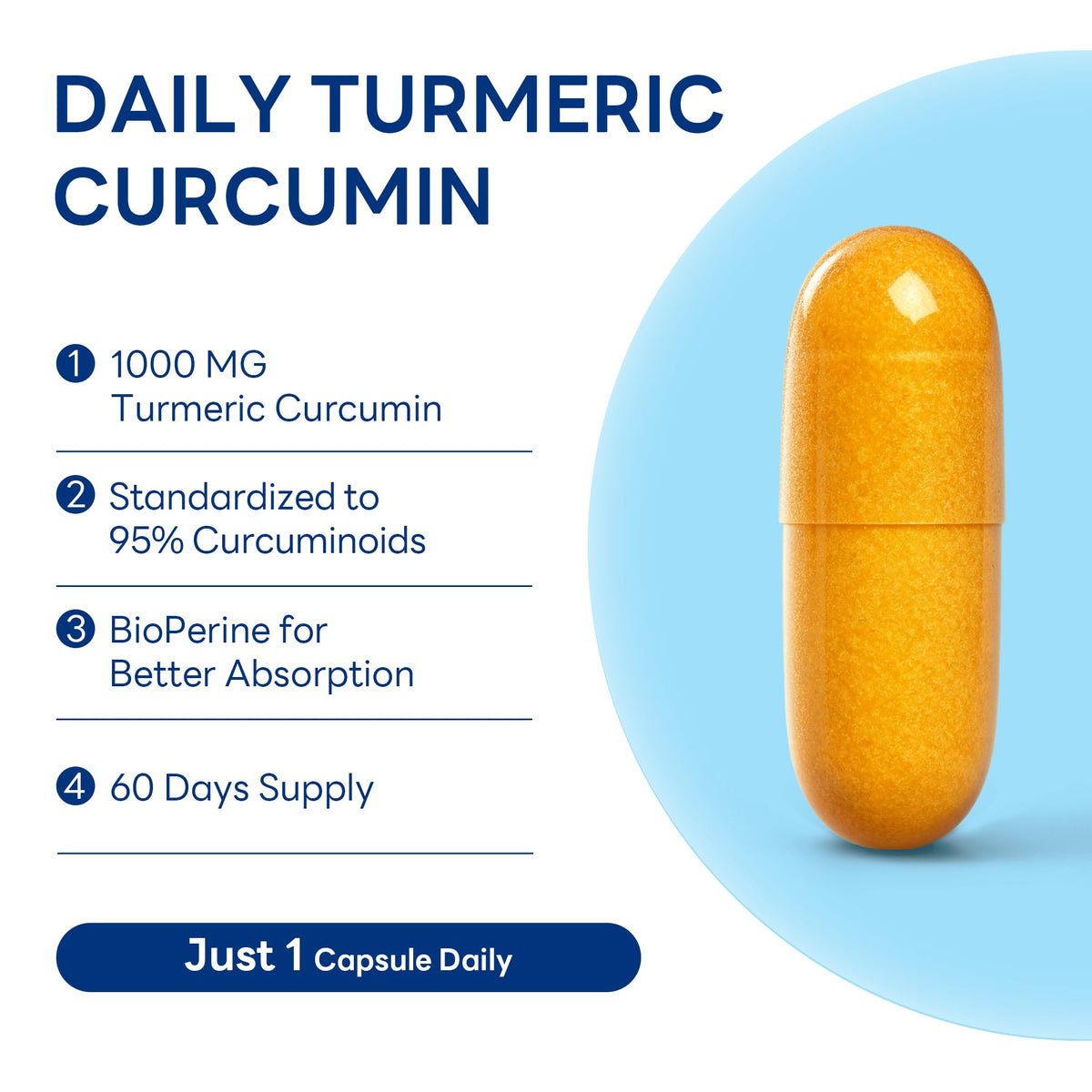 Vitamin World Turmeric Curcumin 1000 mg - 60 Capsules - image 3