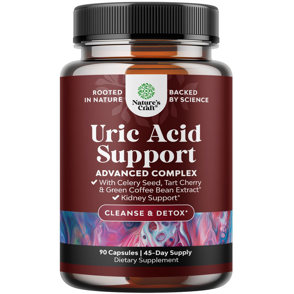 Natures Craft Uric Acid Cleanse Support with Green Coffee Beans - 90 Capsules