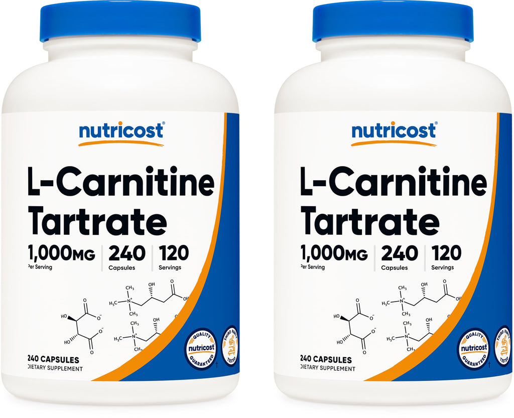 Nutricost L-Carnitine Tartrate 500mg - 240 Capsules