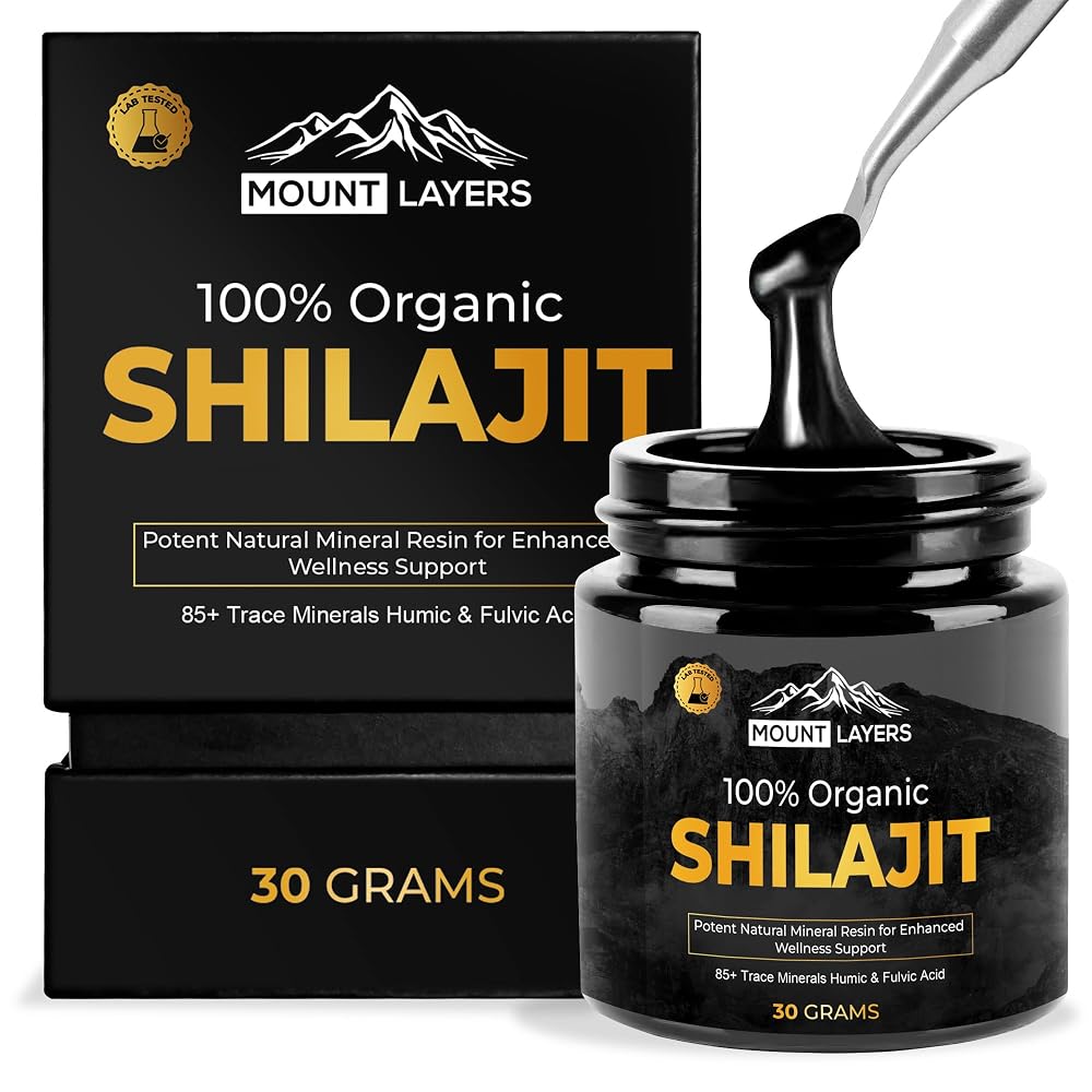 Mount Layers Organic Shilajit Resin with Fulvic Acid - 30g Jar
