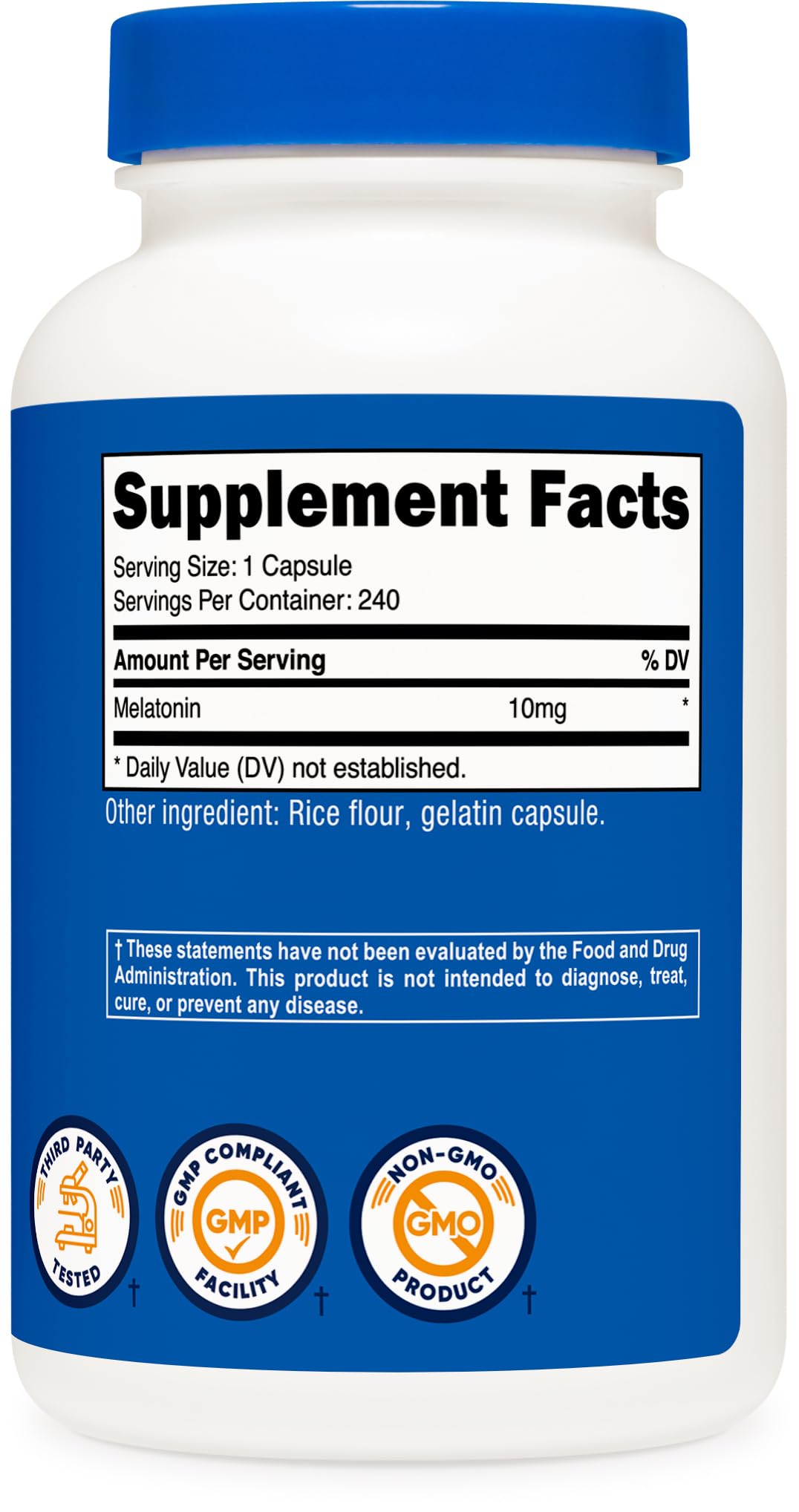 Nutricost Melatonin 10mg Sleep Support - 240 Capsules - image 5