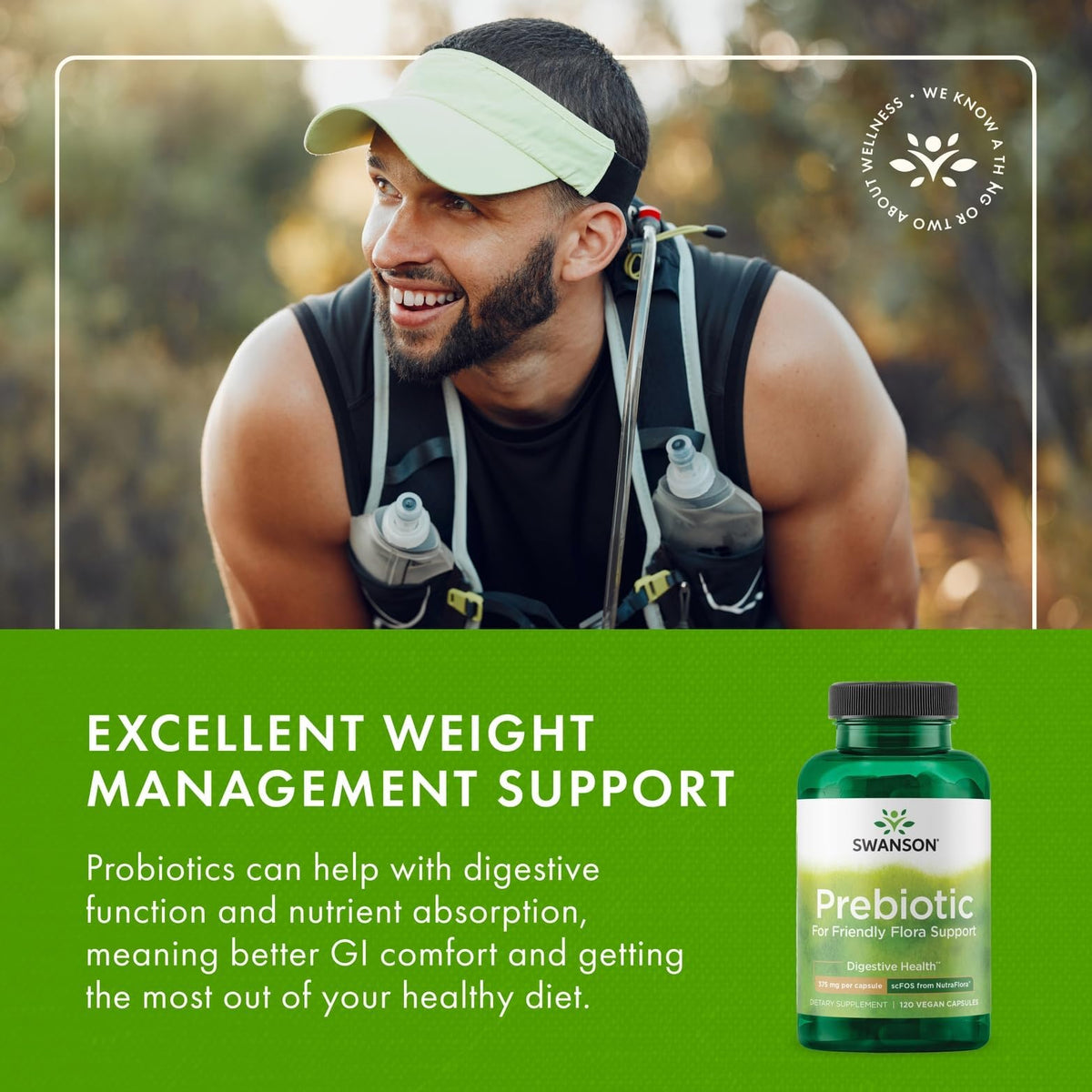 Swanson Prebiotic Fiber Capsules with NutraFlora FOS