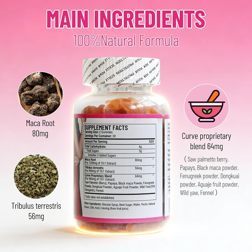 Wins Town Curve Maca Root Gummies for Women - 60 Gummies - image 4