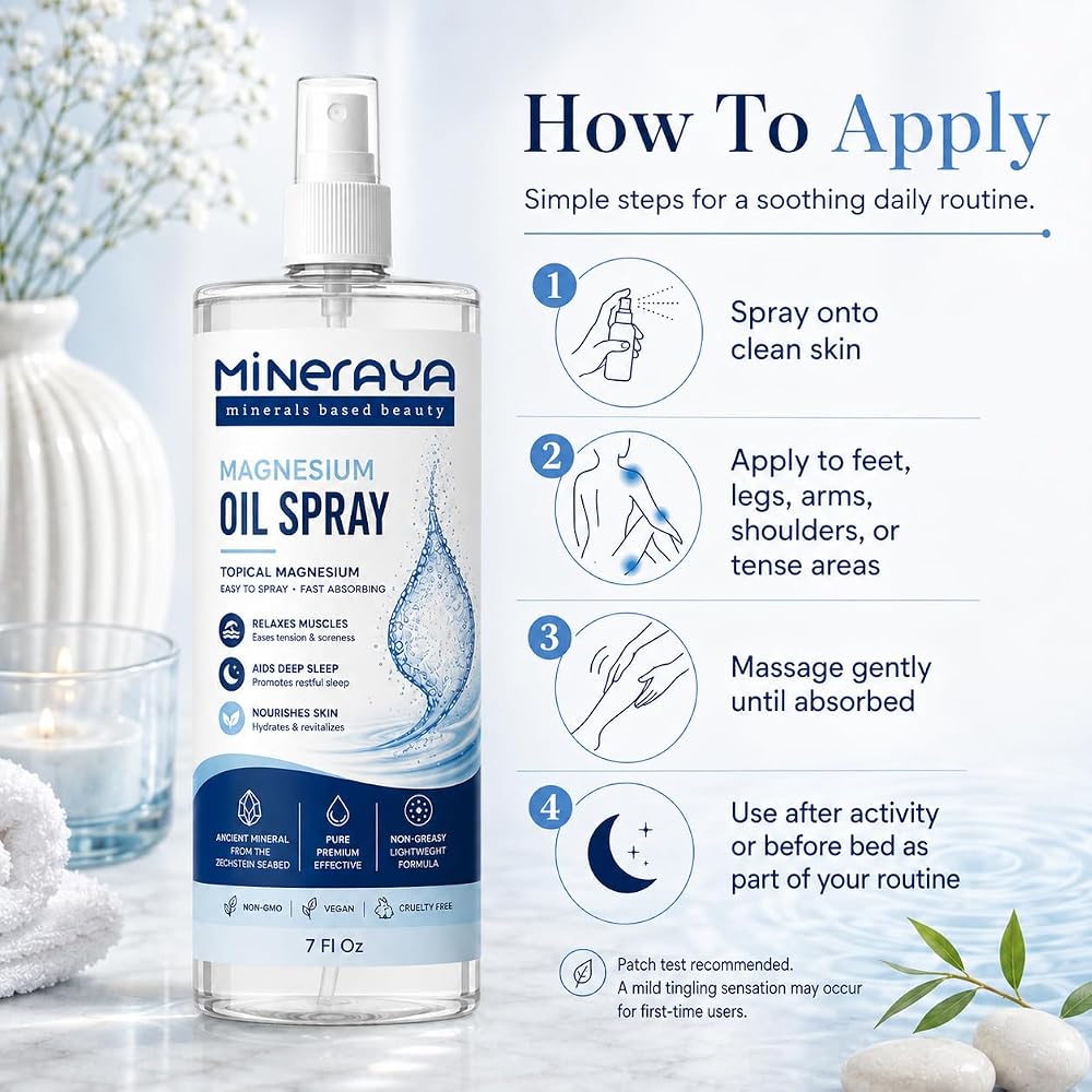 Mineraya Magnesium Body Oil and Body Lotion-7 Fl Oz