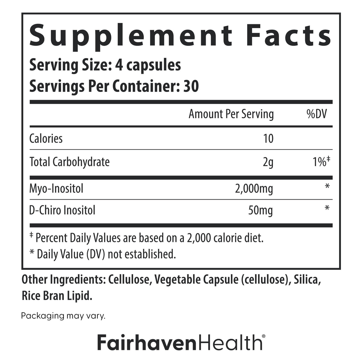 Fairhaven Health Myo & D-Chiro Inositol - 120 Capsules - image 4