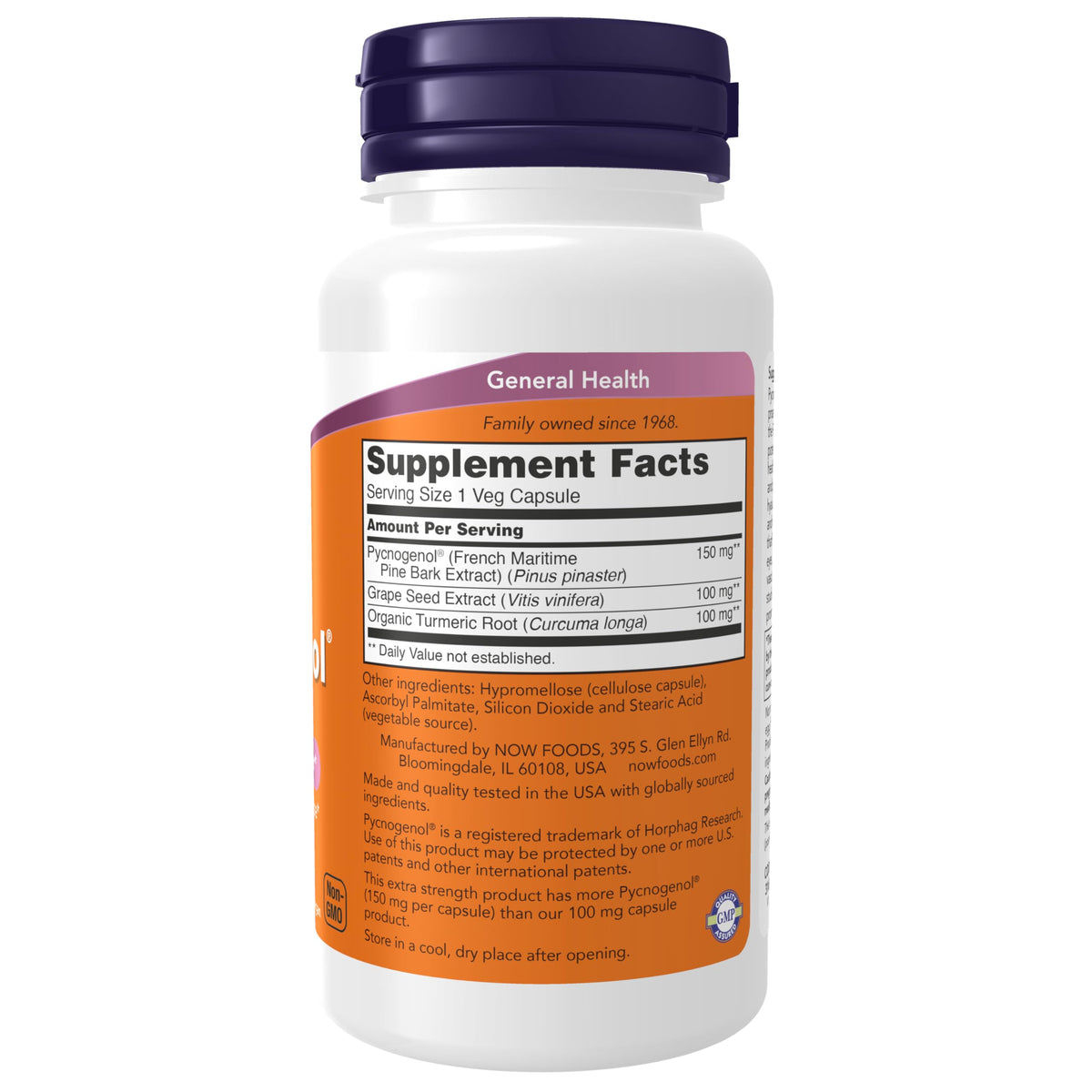 NOW Pycnogenol 150mg Extra Strength - 60 Vegetarian Capsules - image 2