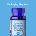 Puritan's Pride Biotin 10,000mcg for Hair, Skin & Nails - 100 Softgels - image 2