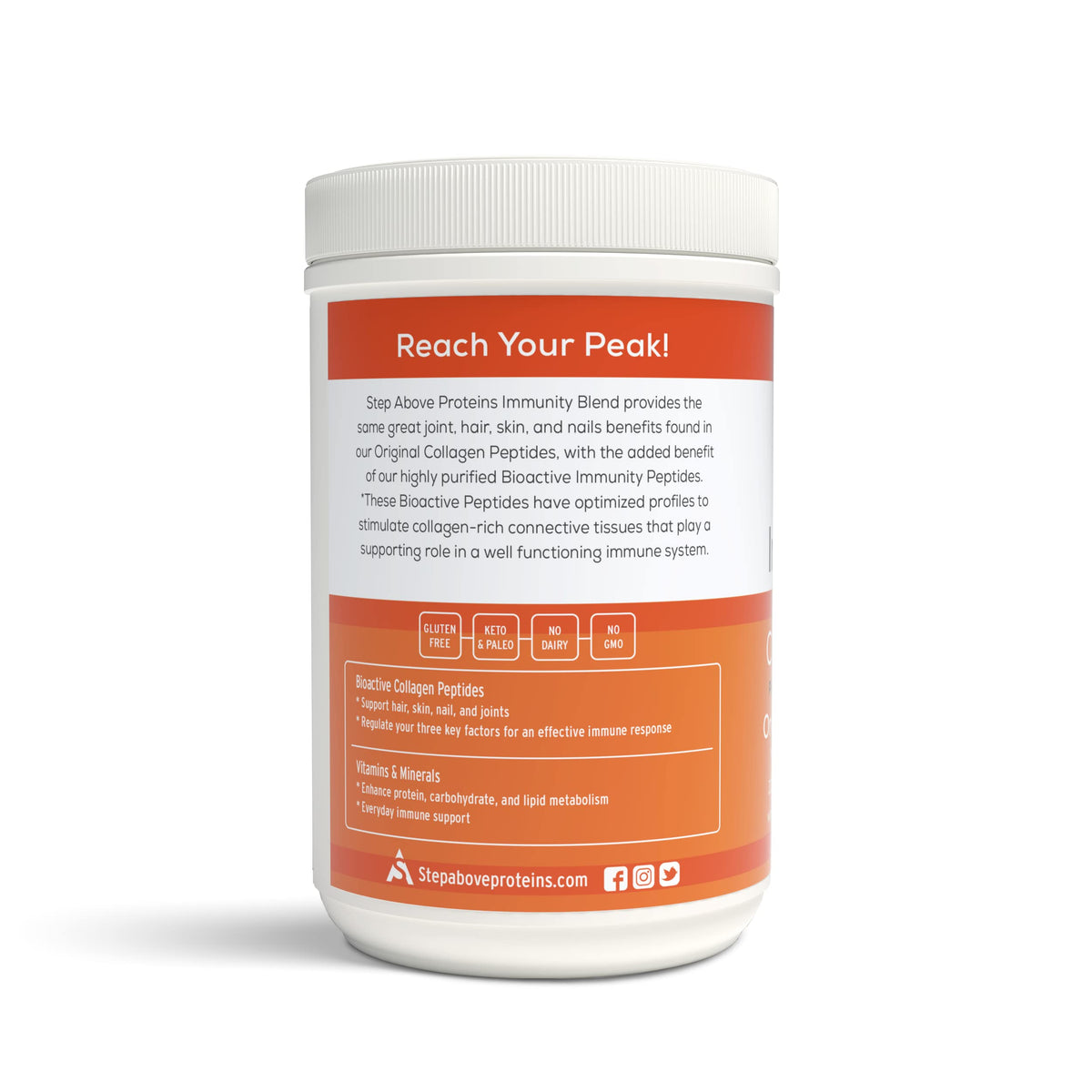 Step Above Proteins Immunity Collagen Peptides Orange Tangerine - 12 Oz - image 5