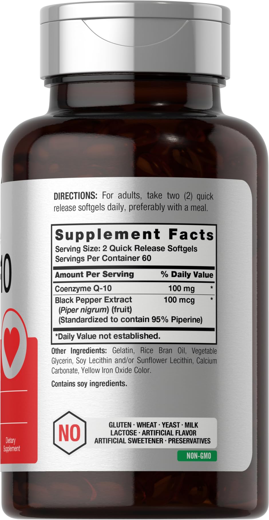 Horbäach CoQ10 100mg Antioxidant - 120 Softgels - image 2