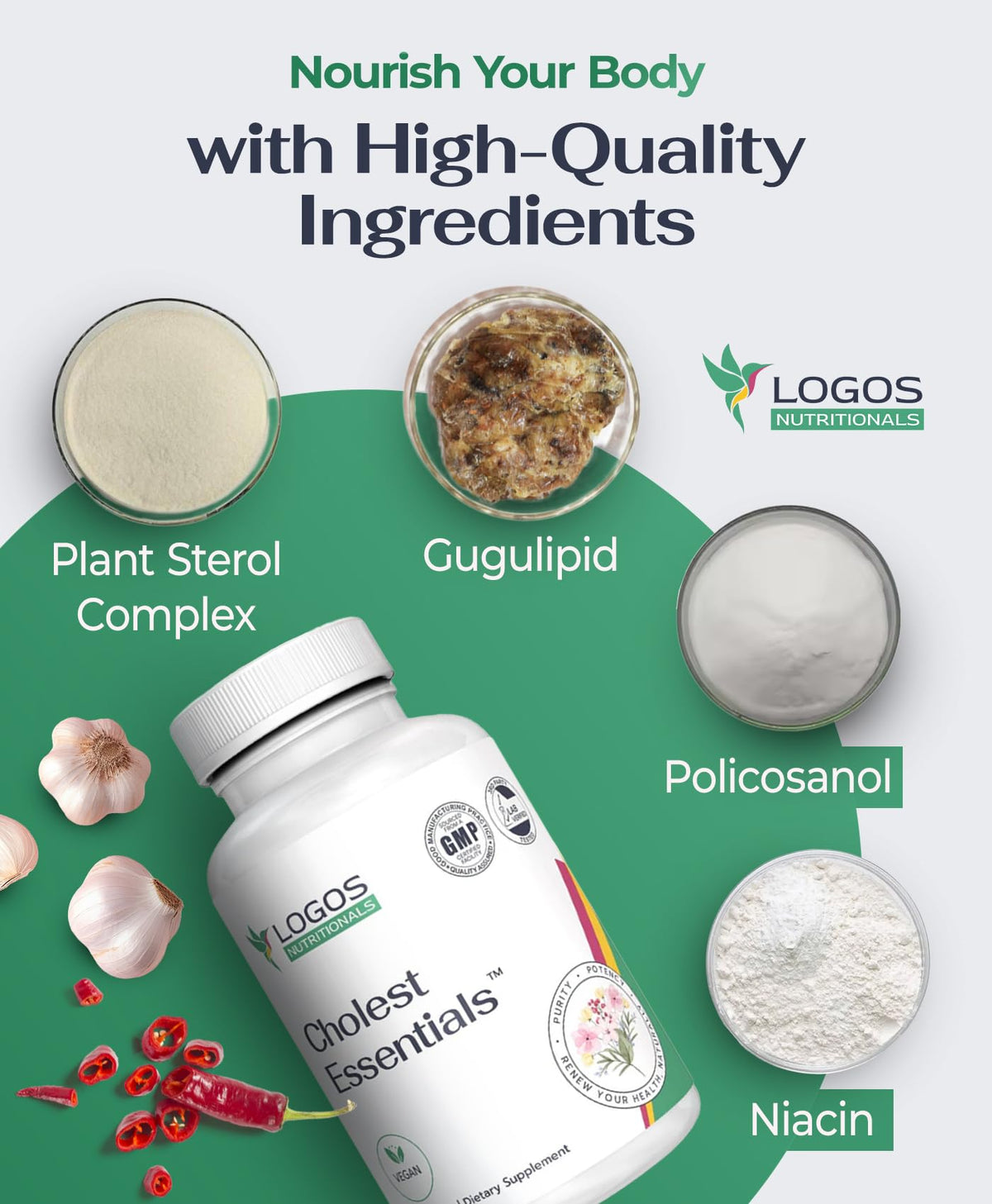 logos nutritionals Cholest Essentials - 60 Capsules - image 3
