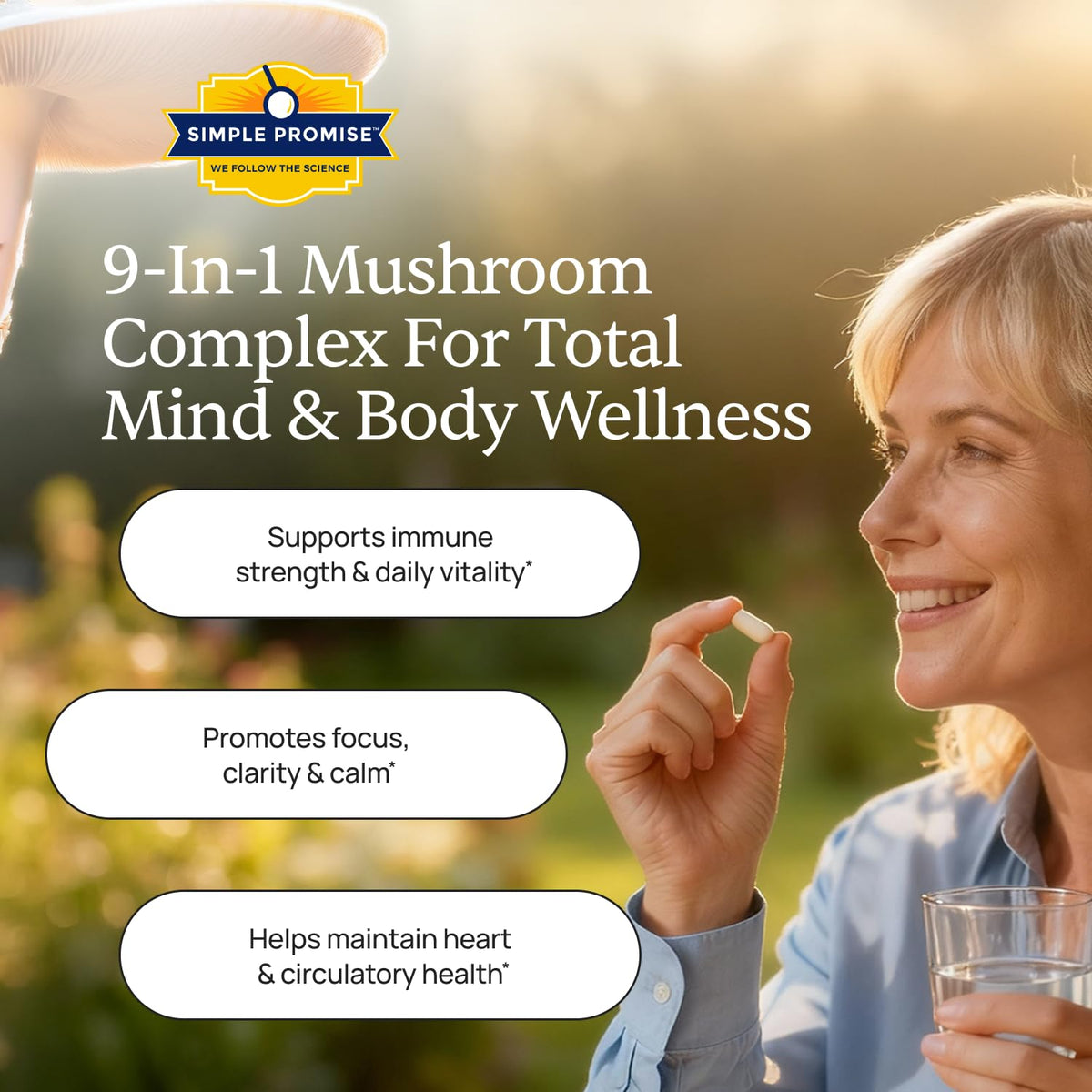 Simple Promise Cholibrium 9-in-1 Mushroom Complex - 60 Capsules - image 3