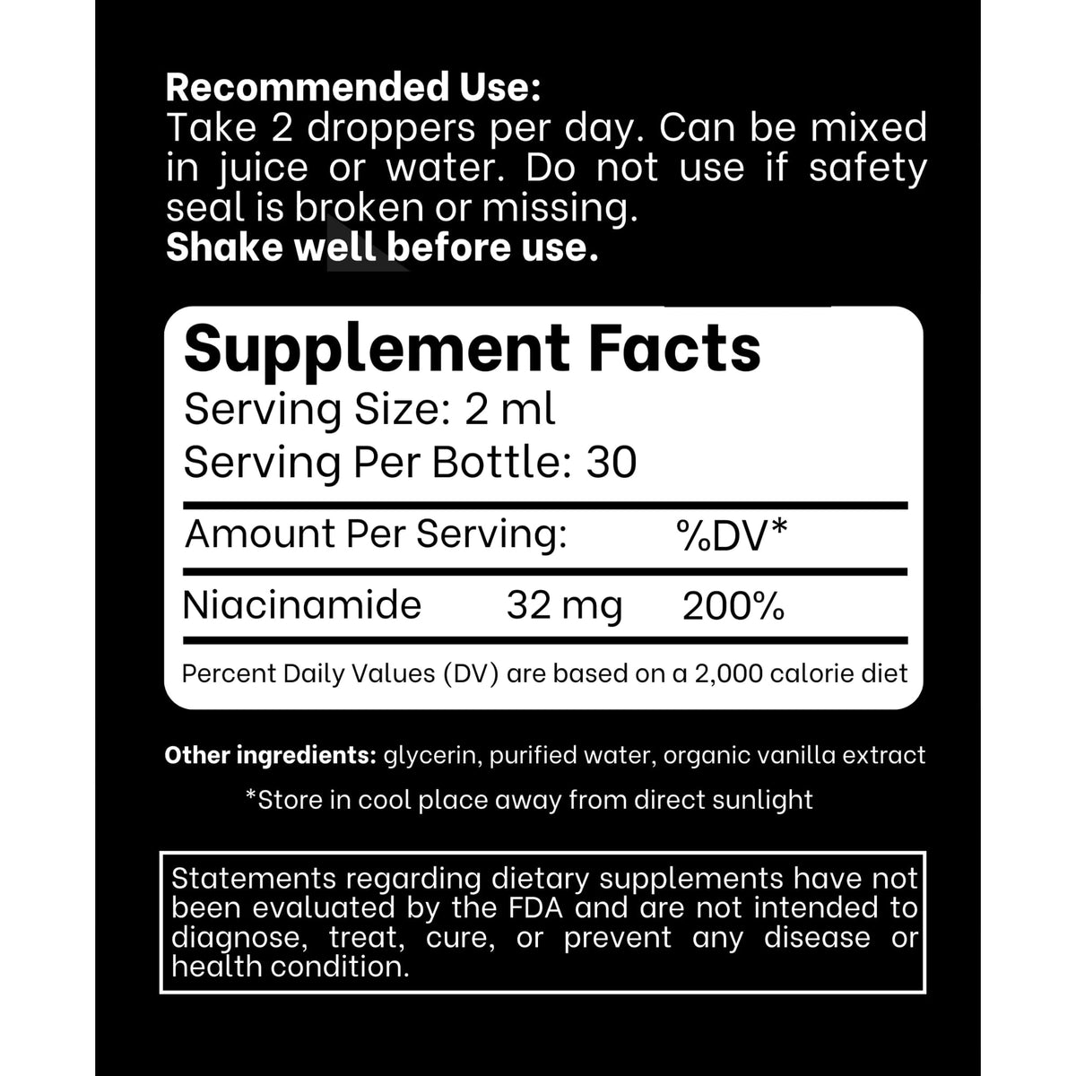 Think Above Liquid Vitamin B3 (as Niacinamide) Supplement - Non Flush
