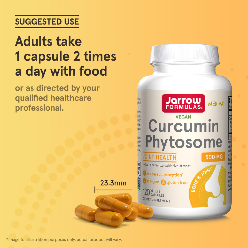 Jarrow Formulas Curcumin Phytosome 500 mg Joint Support - 120 Capsules - image 7