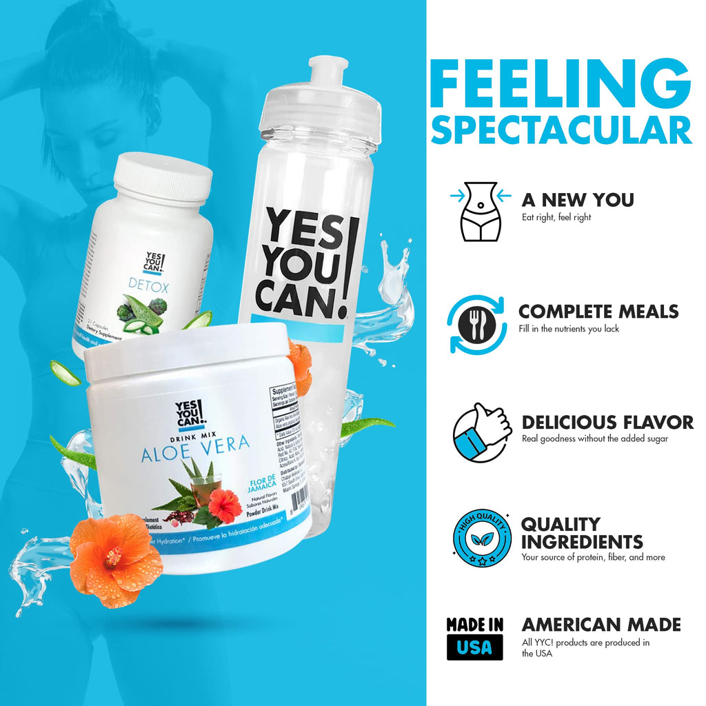 Yes You Can! Detox Kit Bundle, Capsules, Aloe Vera Mix & Bottle