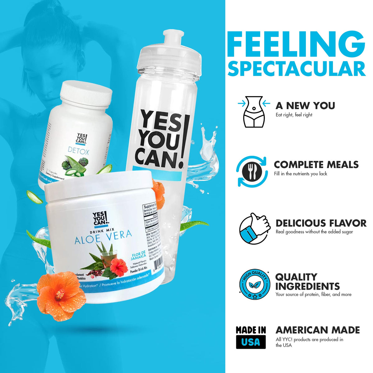 Yes You Can! Detox Kit Bundle, Capsules, Aloe Vera Mix & Bottle