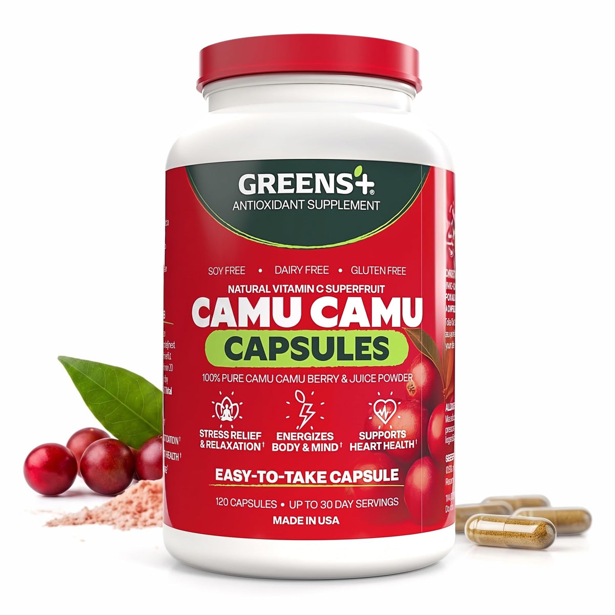 Greens+ SuperFruit Camu Berry Supplement - 120 Capsules