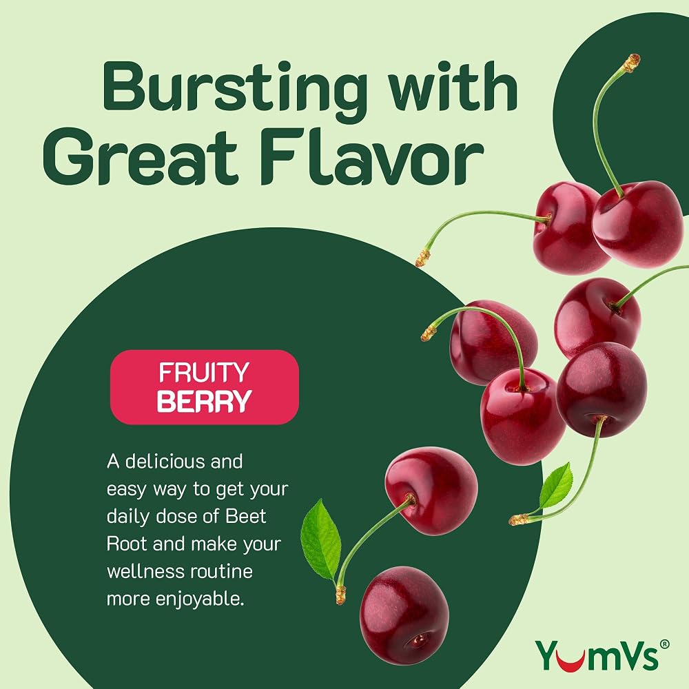 YUM-V'S Beet Root Gummies with Magnesium & Vitamin C - 60 Count - image 3