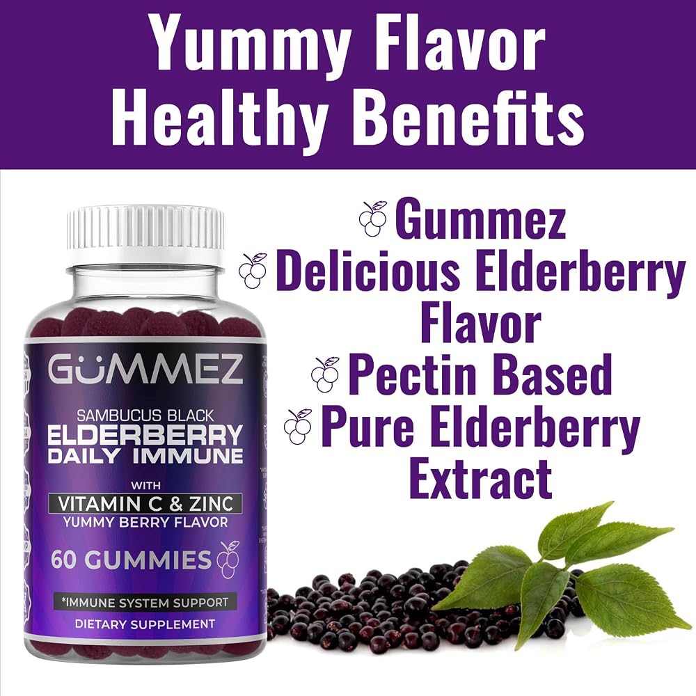 yum nutrition Elderberry Gummies Immune Support - 60 Gummies - image 4