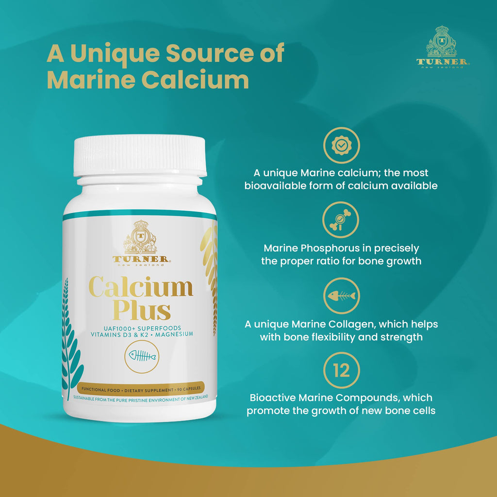 TURNER Calcium Plus with Magnesium, Vitamins K2 & D3 - 90 Capsules - image 4