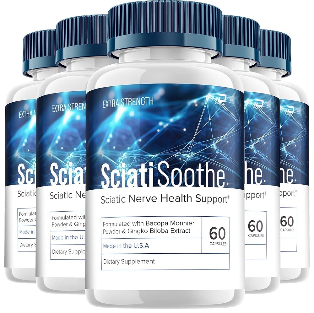 Indelo SciatiSoothe Brain Supplement All-Natural Focus Pills - 300 Capsules