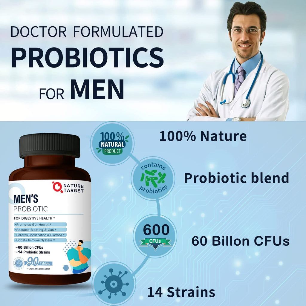 NATURE TARGET Probiotics for Men 60 Billion CFU - 90 Vegetarian Capsules - image 7