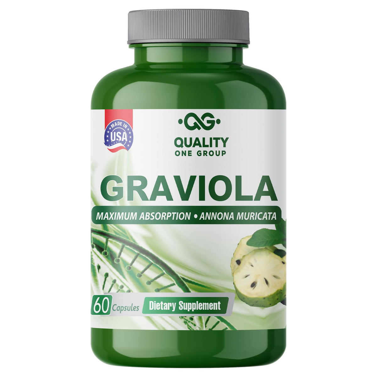 QUALITY ONE Graviola Max Pure Extract Supplement - 60 Capsules