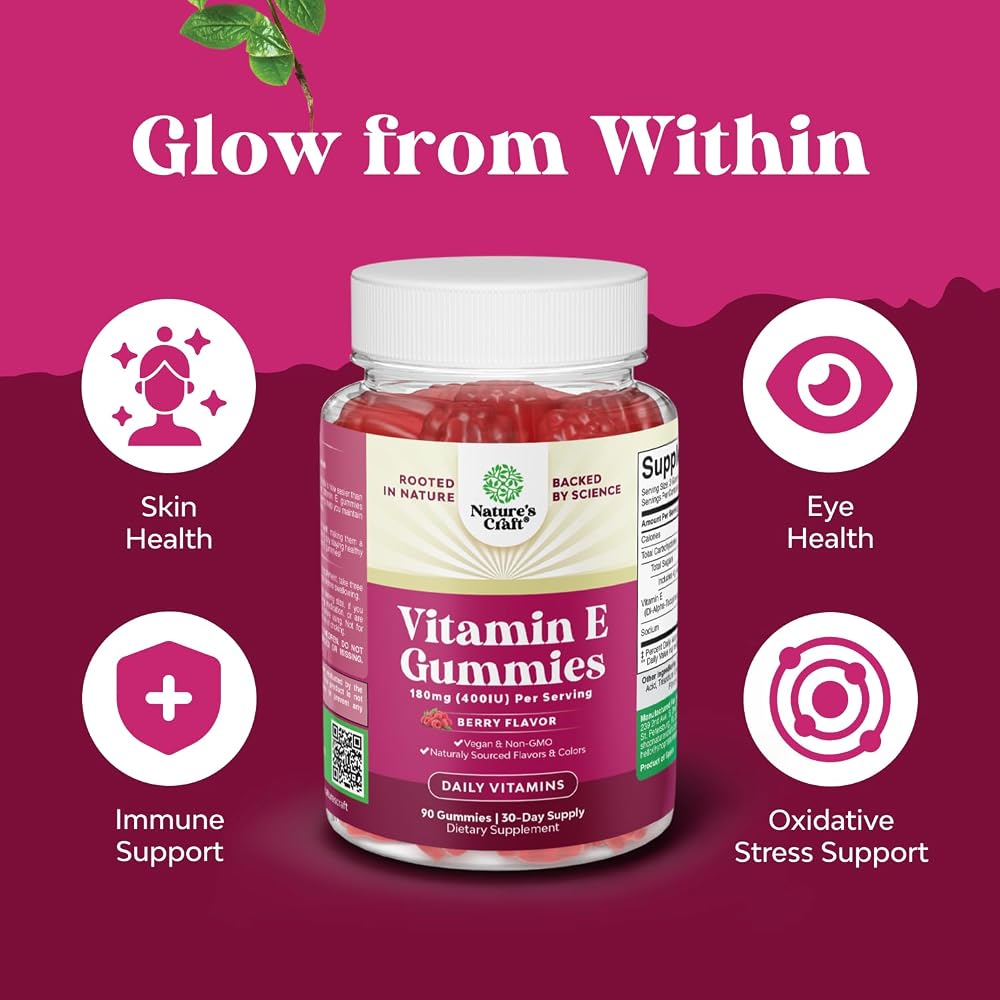 Natures Craft Vitamin E Gummies for Skin Care - 90 Count - image 3