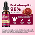 Hovika Liposomal Saffron Supplements - 88.5mg Saffron Extract Liquid
