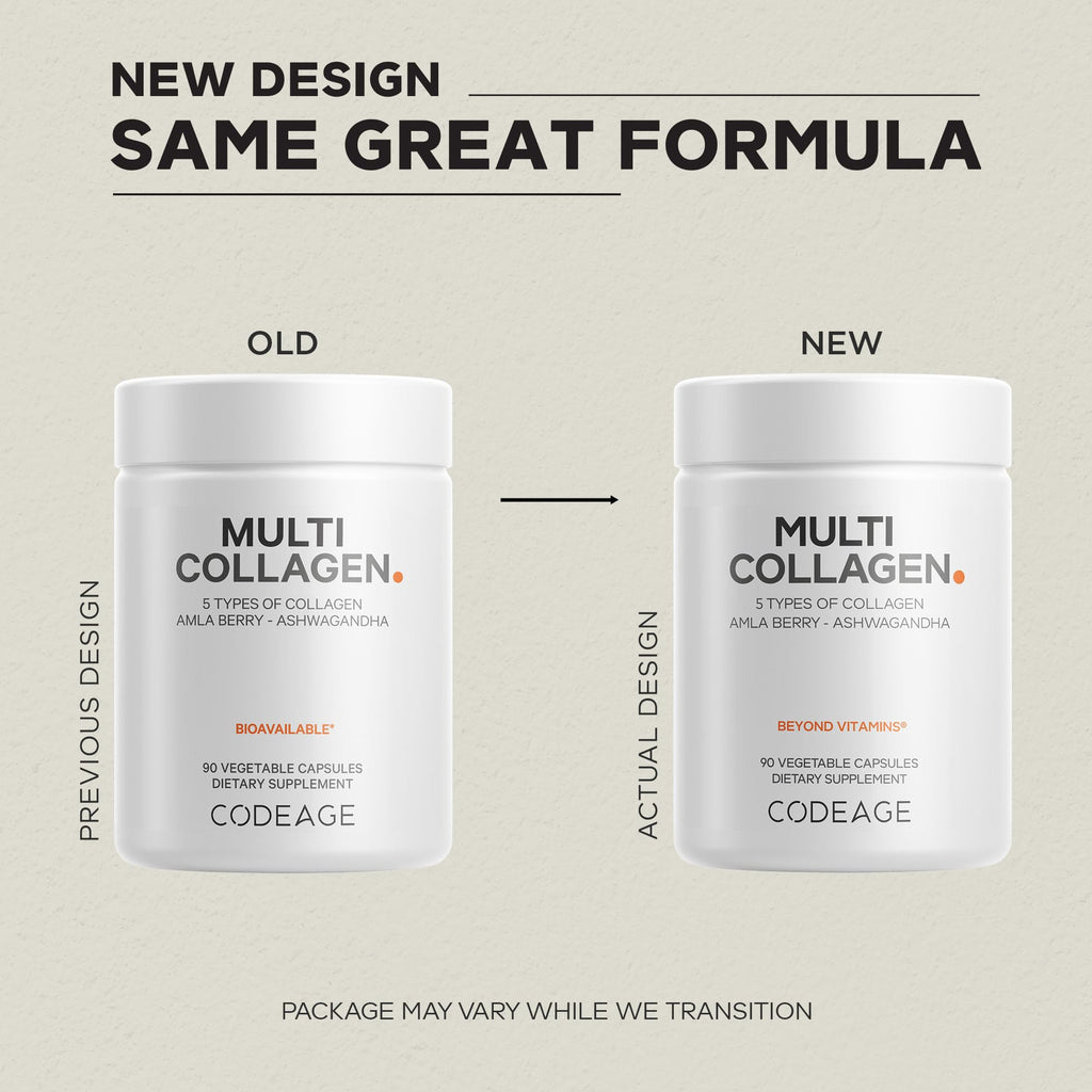Codeage Multi Collagen Capsules, 5 Types with Ashwagandha - 180 Count - image 3