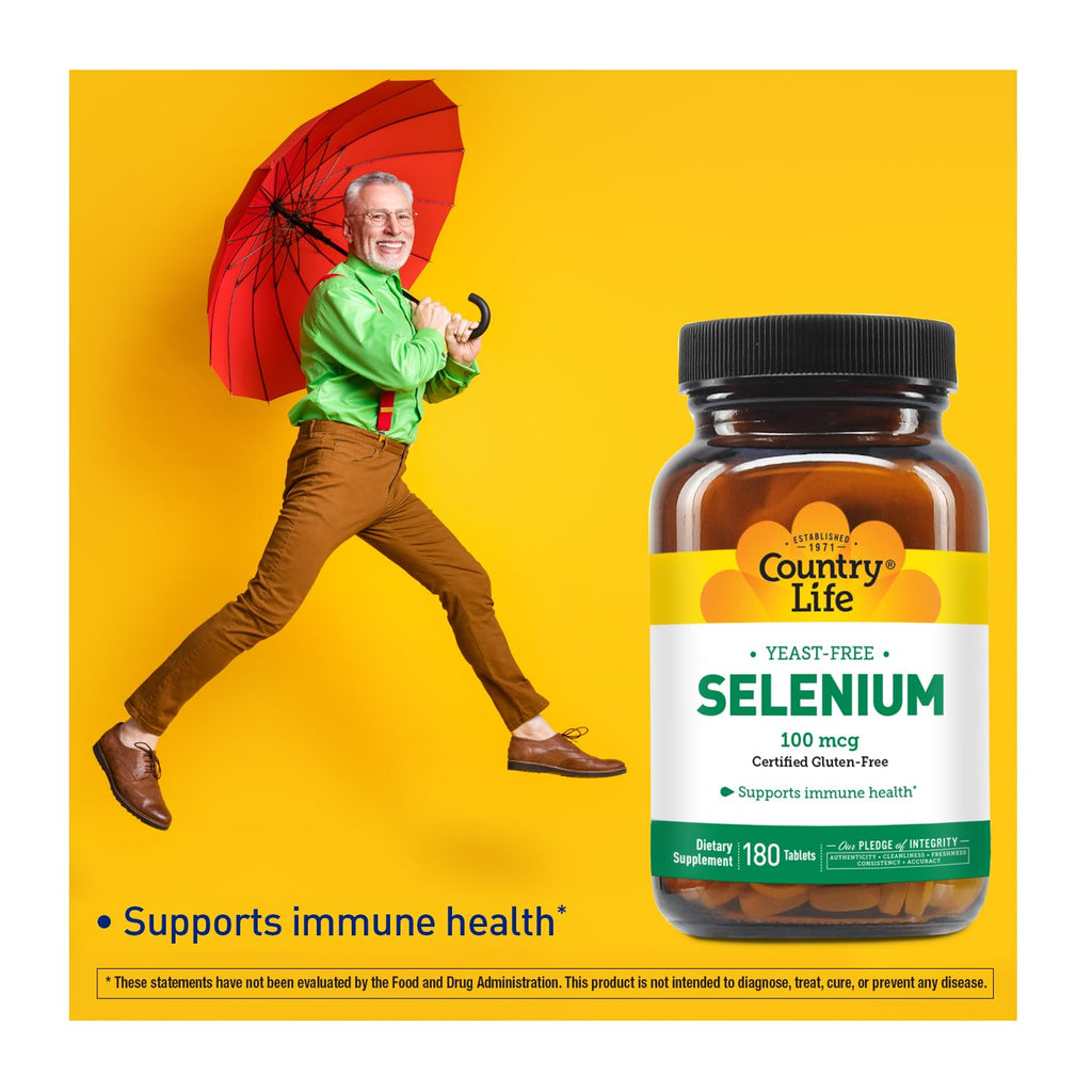 Country Life Selenium 100 mcg Immune Support - 180 Tablets - image 5