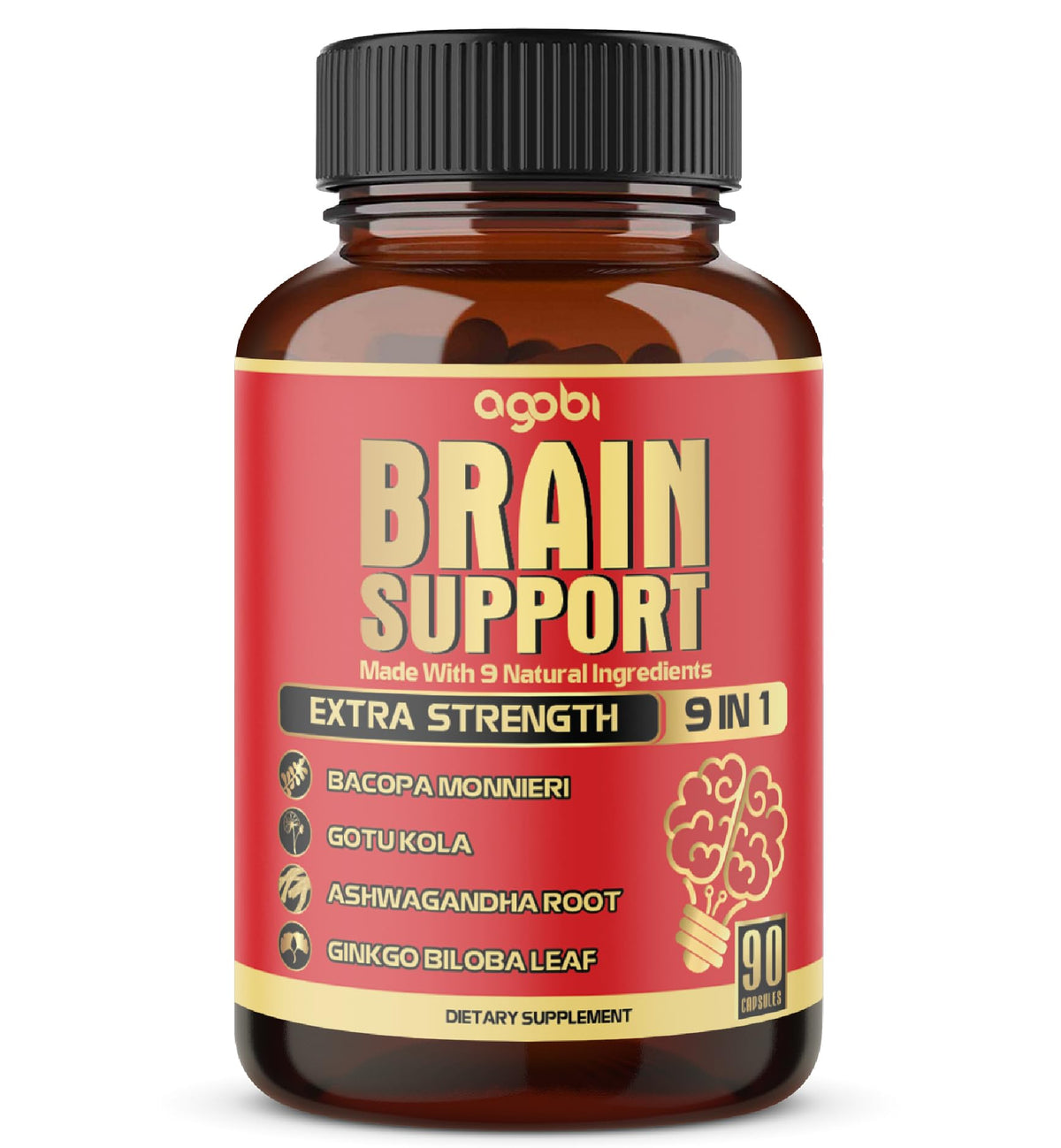 agobi 9in1 Brain Support Supplement - 90 Vegetarian Capsules