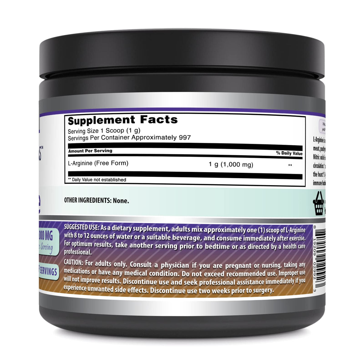 Amazing Nutrition L-Arginine Powder Supplement - 1 Pound - image 2