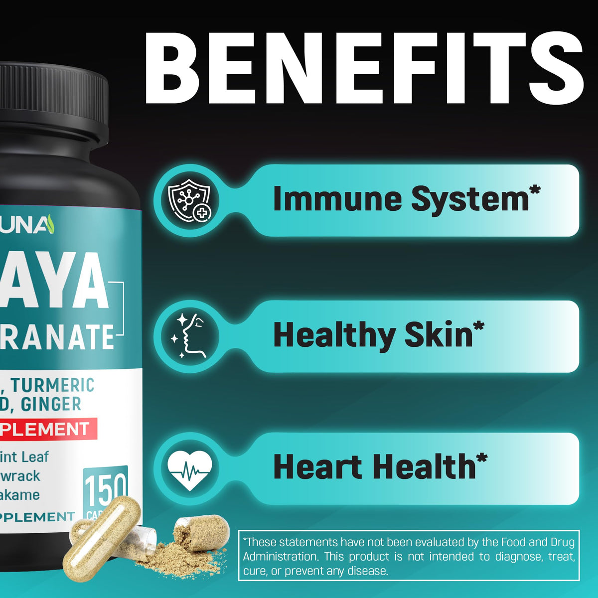 CIVIMUNA Papaya Capsules with Pomegranate & Apple Pectin - 150 Capsules - image 5