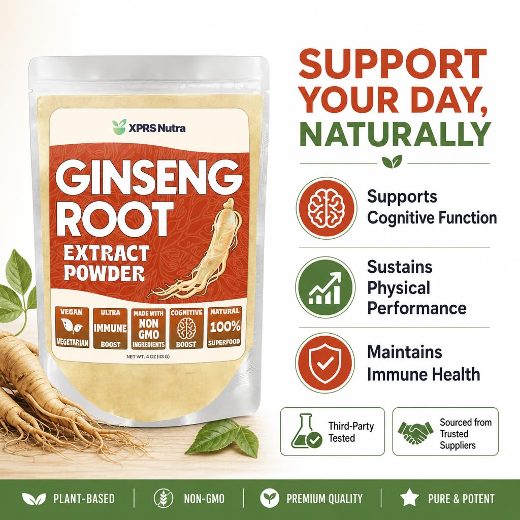 XPRS Nutra Ginseng Root Extract Powder - Ginseng Powder Supports