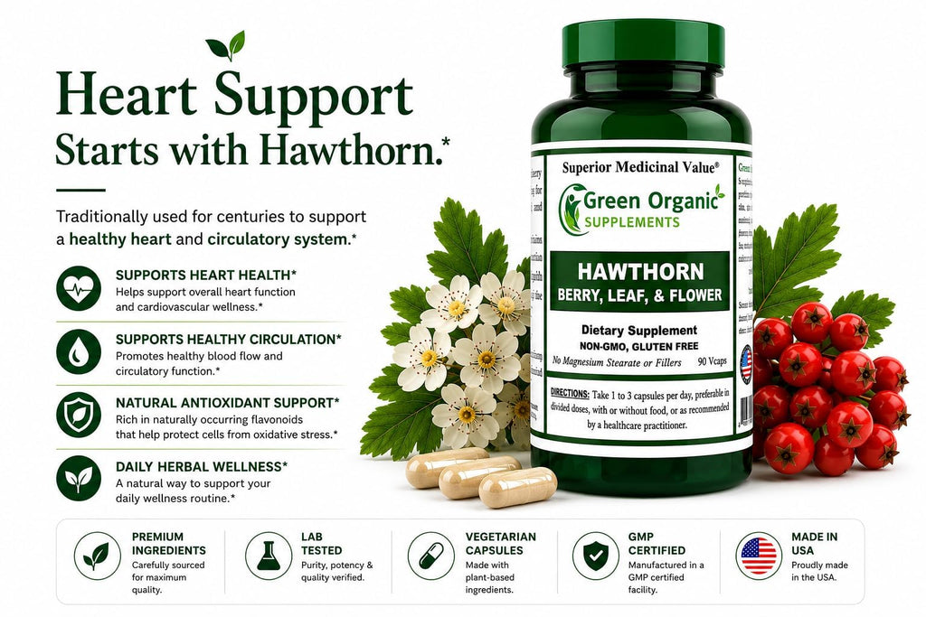 Green Organic Supplements Hawthorn Berry Capsules