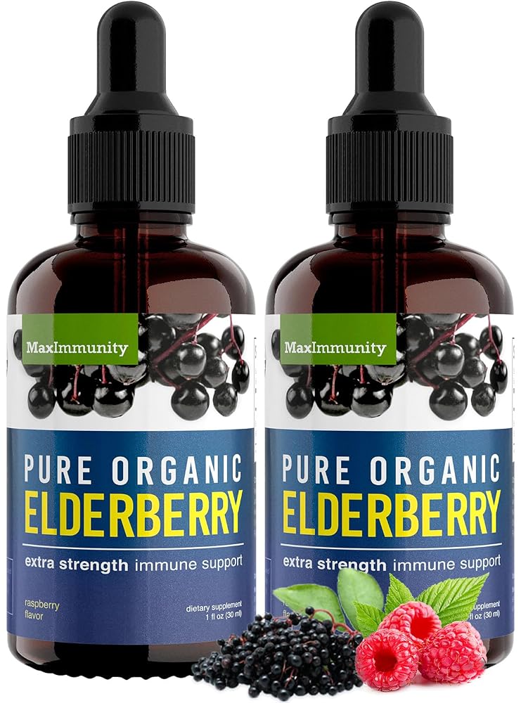 MaxImmunity Organic Elderberry Syrup Immune Support - 2 Pack