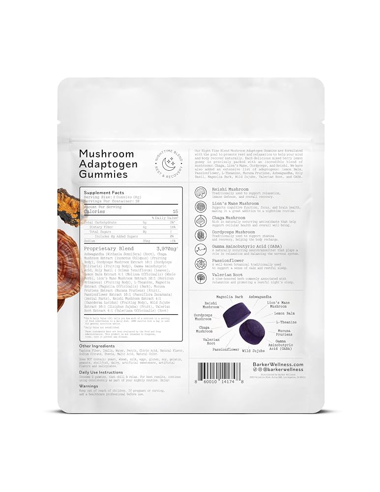 Barker Wellness Day & Night Mushroom Gummies Bundle – 120ct - image 3